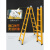 梯子折叠梯子伸缩人字梯加厚多功能工业工程梯 特厚加强款方管款黄色2-4米