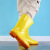 白色雨鞋食品厂工作雨靴防滑食品卫生靴防油加绒加棉保暖水鞋大码 3517黄色高筒【加绒套】 44