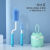 硅胶奶瓶刷婴儿奶嘴吸管小刷子360度洗杯子神器清洁工具组合套装 湖水蓝-旋转奶瓶刷3件套+卡