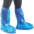 一次性塑料鞋套防水防雨防滑耐磨漂流养殖场户外塑料长筒靴套脚套 蓝色橡筋款(1双)体验款 均码
