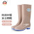 上海牌雨鞋女士高筒舒适PVC耐磨防滑防汛劳保工业防护耐腐蚀耐酸碱食品加工鞋SH302 卡其色