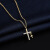 周六福（ZLF）S999足银十字架项链女欧美短款锁骨链冷淡风嘻 玫瑰金色