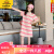 G.DUCKKIDS小黄鸭品牌polo衫连衣裙夏季新款中大童洋气时髦条纹T恤短裙子 粉红条纹 120cm(120cm)