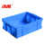 冰禹 BY-1188 加厚塑料周转箱 蓝色元件盒零件盒物料收纳箱子 495*350*165mm