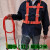 高空作业安全带安装国标保险带 防坠安全绳户外五点式双背带 红色单钩(编织绳)3米