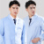 江波（JIANGBO）天蓝色白大褂工作服实验服 男士松紧袖薄款 XL 