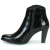 FERICELLIFericelli女靴子时尚百搭气质高跟侧拉链短筒皮靴漆皮时装靴黑色 黑色 35