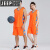 吉普（JEEP）运动服套装夏季男女款户外速干休闲健身跑步衫定制篮球训练球衣潮 冠 1929 红 色 L
