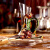 红琳琅欧式珐琅彩水晶红酒杯醒酒器套装家用玻璃高脚杯葡萄酒杯2个 绿色鸳尾酒杯X2+醒酒器精美礼盒