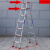 梯子加宽加厚铝合金双侧工程人字2米不伸缩便携爬梯折叠楼梯 2.45米红色加固加强