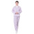劳保佳 病号服套装 分体长袖棉质病人服 粉白条长袖+长裤（松紧带）粉白条套装 XL码