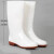 德银  白色雨鞋工作雨靴  男女防滑卫生靴防油耐酸碱厨房水鞋 白色女款高筒（偏大一码） 40