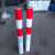 防撞柱圆柱钢管警示柱红白道路交通道口桩停车桩隔离柱防撞杆铁立柱 红白立柱750*75*1.5