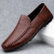 娜狄妲莎（NADIDASHA）N ADIDAS HA2023新款男鞋 夏季牛皮豆豆鞋 男士商务休闲皮鞋大码 黑色 36