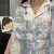 俞兆林（YUZHAOLIN）冰丝睡衣女夏季短袖三件套装薄款凉感2024新款蓝色春秋大码家居服 LE-33089-三件套 L
