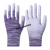粘胶白手套 劳保耐磨工作PU涂指涂掌尼龙劳动胶皮防滑防护涂层薄 紫色条纹涂掌(24双) S