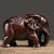 实木雕刻大象摆件一对吉祥象家居客厅酒柜装饰办公室玄关中式送礼 黑檀大象长20cm单只