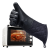 加长硅胶手套耐高温硅胶隔热内里棉布微波炉烤箱防烫防水防滑手套 黑色1双（买2立减8元） 均码