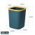 简约方形垃圾桶 厨房客厅北欧风现代卫生间厕所纸篓垃圾桶 10L淡灰桶+白圈