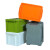海柯帝 塑料收纳箱带盖 加厚工业风储物整理箱周转箱杂物存放箱置物箱存储箱 高级白 大号52*38*32cm