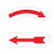 机械机器方向箭头标志指示牌设备运转方向标签箭头标识贴纸防油 红色圆形逆时针10个
