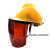焊工焊帽烧焊电焊眼镜面罩焊工专用全脸头戴式防护防烤脸配安全帽 茶色面屏+支架+安全帽
