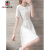 AEMAPE白色连衣裙女装2024新款夏装小个子仙女裙气质收腰显瘦超仙裙子女 主图款 S