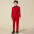 鼎玛仕男童西装套装儿童花童礼服中大童主持走秀小孩演出西服韩版外套新 红色5件套：3件套+白衬衣+领结 110码 身高100-110cm 重32-38斤