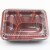 海斯迪克 HKLY-124 一次性餐盒分格饭盒 塑料打包盒 红黑五格*500套带盖