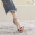 鞋柜（shoebox）达芙妮集团旗下真软皮凉鞋女小香风2024新款夏中跟粗跟一字带珍珠 杏色 40
