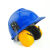 定制适用ABS安全帽式防噪音其他套装防护其他隔音降噪声其他V型 *蓝色安全帽+耳罩