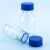 海斯迪克 HKQS-184 蓝盖试剂瓶 透明丝口螺口玻璃瓶 螺纹口带刻度 100ml