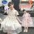 迪士尼（Disney）女童汉服连衣裙夏季新中式儿童国风旗袍裙2024新款女孩洋气公主裙 杏色 160cm