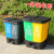 分类垃圾桶分离双桶大号厨余20L40l脚踩带盖商用大码大容量 65L双胞胎Y款蓝红色可回收