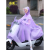 雨衣电动摩托车透明雨批单人女士成人骑行电瓶车电车遮脸防水雨披 有后视镜套-罗兰紫 XXXL