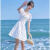 贝吉棋2024夏季新款短袖甜美设计感仙女小众气质小个子连衣裙收腰显廋裙 白色 XS 85以内