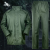 分体绿雨衣橄榄绿户外抢险救援保安执勤制式徒步雨衣 0I分体雨衣有口袋 XL