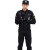 征战虎 黑色保安服夏季长袖特勤服套装门卫保安制服 可定制logo 长袖套装+标贴 XL(175cm)
