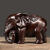 实木雕刻大象摆件一对吉祥象家居客厅酒柜装饰办公室玄关中式送礼 黑檀大象长20cm单只