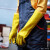 东亚 045加长浸塑手套 PVC防水防酸碱耐油棉毛布内衬工业防化手套 45cm黄色PVC手套