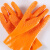 洁睿安橡胶劳保手套加厚胶皮颗粒防水防滑耐磨 橘色止滑手套10双