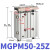 三轴三杆带导杆气缸MGPM50X25X50X75X100X125X150X200X300X400Z MGPM50*25Z