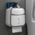 卫生间厕纸盒厕所纸巾盒抽纸盒卫生纸置物架卷纸防水壁挂式免打孔 双层【蓝色边】