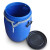 鸣固 塑料桶 圆形 食品级法兰桶 铁箍桶 化工桶 圆桶废液桶（蓝色50L）