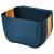 金诗洛 挂壁式折叠垃圾桶 分类收纳盒置物盒厨房干湿分类厨余专用桶 蓝色 K221