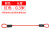 创力恒包塑钢丝绳保险绳钢丝吊绳包胶透明提醒绳pvc包胶挂绳晾衣绳架 2mm/红色包塑+装饰套0.3米
