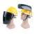 电焊面罩安全帽式支架面屏防护冲击头戴式焊帽工烧氩弧焊接 蓝色安全帽+支架+茶屏
