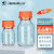 橙央  蜀牛试剂瓶广口瓶蓝盖瓶橙盖化学玻璃螺口瓶棕色透明高硼硅 橙盖高硼硅透明3000ml 1个