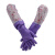 东亚 808-4 PVC 接袖绒里手套 内衬保暖绒布 橡胶加长手套55CM 10付/包 XL码 808-4 紫色 