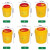 医院用利器盒圆形方形锐器盒加厚医疗废物垃圾桶黄色污物桶垃圾箱回收箱翻盖卫生桶医院诊所损伤性废物利器桶 圆形4L
